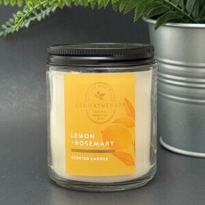 BBW Lemon + Rosemary Bath & Body Works Aromatherapy Single Wick Candle